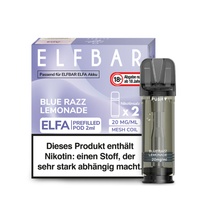 Elfbar Elfa Blue Razz Lemonade 20mg Nikotin 2er Pack - My Candytown