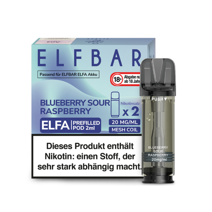 Elfbar Elfa Blueberry Sour Raspberry 20mg Nikotin 2er Pack - My Candytown