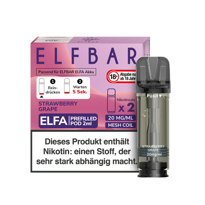 Elfbar Elfa Strawberry Grape 20mg Nikotin 2er Pack