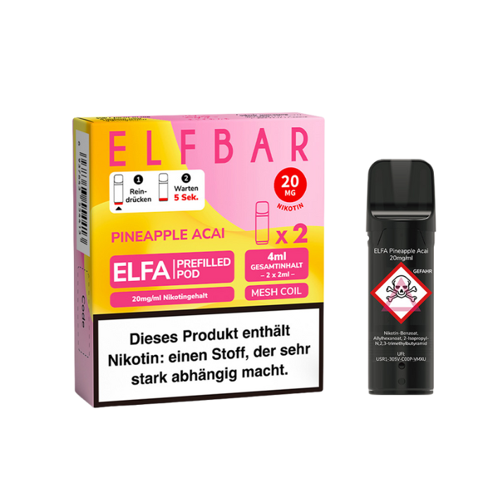 Elfbar Elfa Pineapple Acai 20mg Nikotin 2er Pack - My Candytown