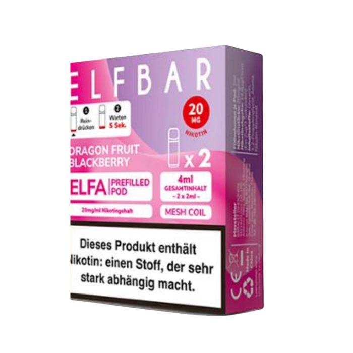 Elfbar Elfa Dragonfruit Blackberry 20mg Nikotin 2er Pack - My Candytown