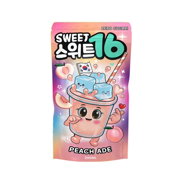 Sweet16 - Peach Ade (Zero Sugar) 200ml MHD: 2027 - My Candytown