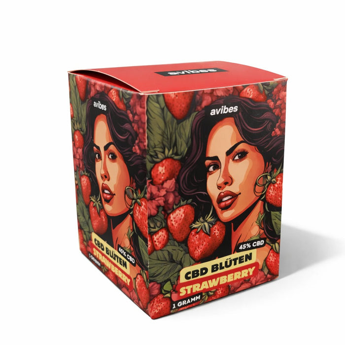 Avibes CBD Blüte - Strawberry 45% 1g - My Candytown